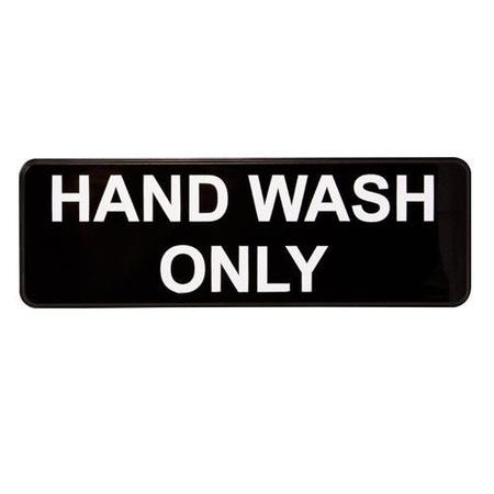 VOLLRATH 3 in x 9 in Hand Wash Only Sign 4504